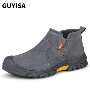 Grey Suede Lightweight Steel Toe skechers Safety Shoes