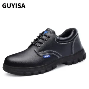 Black Cowhide Industrial Work Shoes Kitchen Shoes High Temperature Resistance Anti Slid Safety Shoes