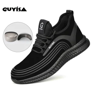 Black Anti Puncture Anit Skid Autumn Winter Rubber Bottom Industrial Safety Shoes