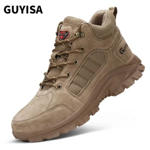 Suede and Mesh Breathable Stylish Steel Toe Safety Shoes comfortable