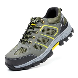 Stylish Work Shoes Breathable Mesh Upper Safety Shoes Men Women with Steel Toe