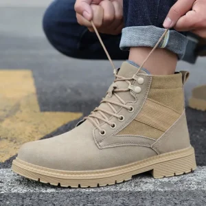 Winter warm steel head work boots men's non-slip work shoes