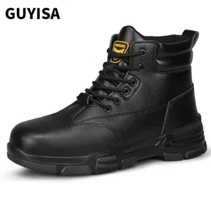Black Work Shoes Lightweight Waterproof For Construction