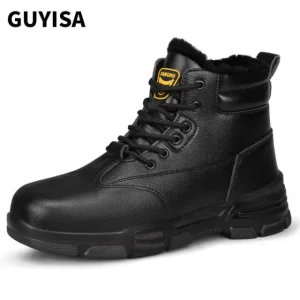 Black Work Shoes Lightweight Waterproof For Construction
