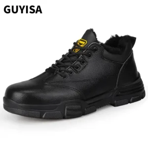 Black Work Shoes Lightweight Waterproof For Construction