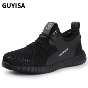 Black Mesh Breathable Summer Mens Womens Safety Work Shoes Toe And Sole Protection