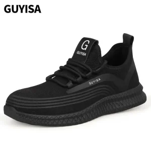 9126 black steel shoes wear resistance with soft rubber outsole